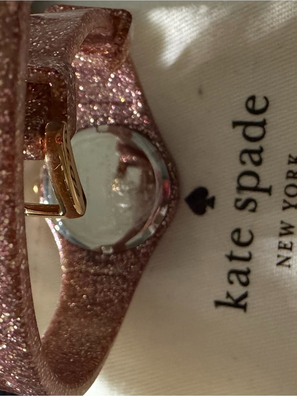 Kate Spade Rose-Tone Glitter Band Watch with Cream Dial - Picture 4 of 4